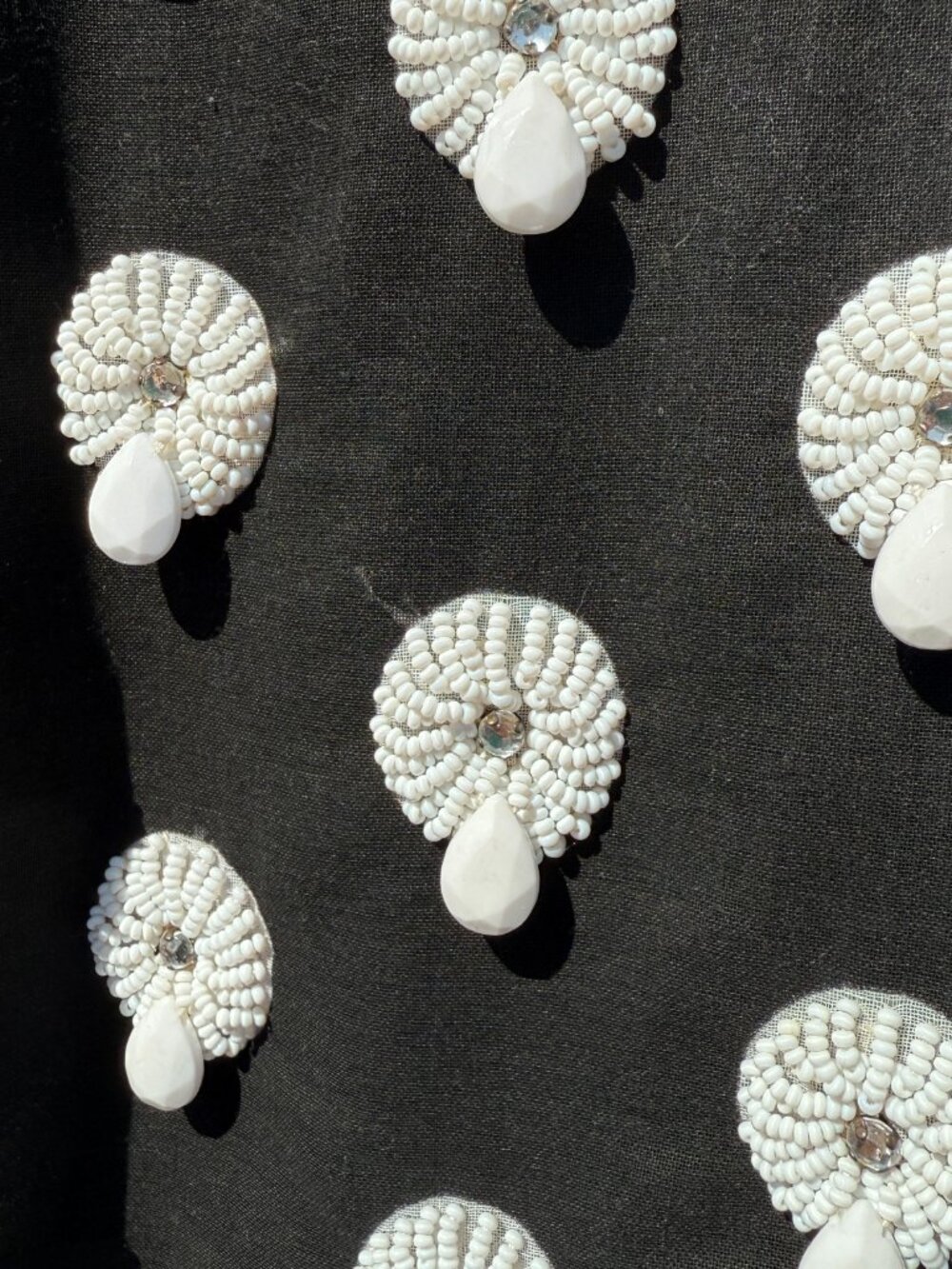 Vintage 60s O'Brien's Sleeveles Beaded Pleated Chiffon Cocktail Dress Medium - Picture 6 of 16